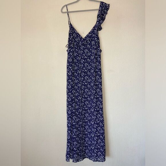 Reformation Trista Maxi Blue White Dress Open Back Floral Size XL - Picture 6 of 8